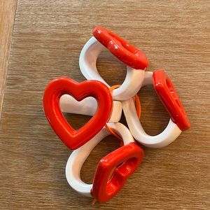 Vintage ceramic heart ❤️ napkin rings